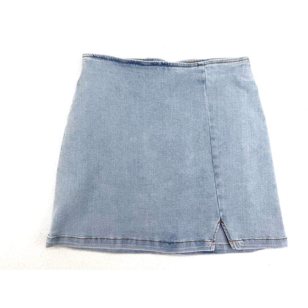 Wild Fable Light Wash Blue Stretch Denim Jean Mini Skirt  6